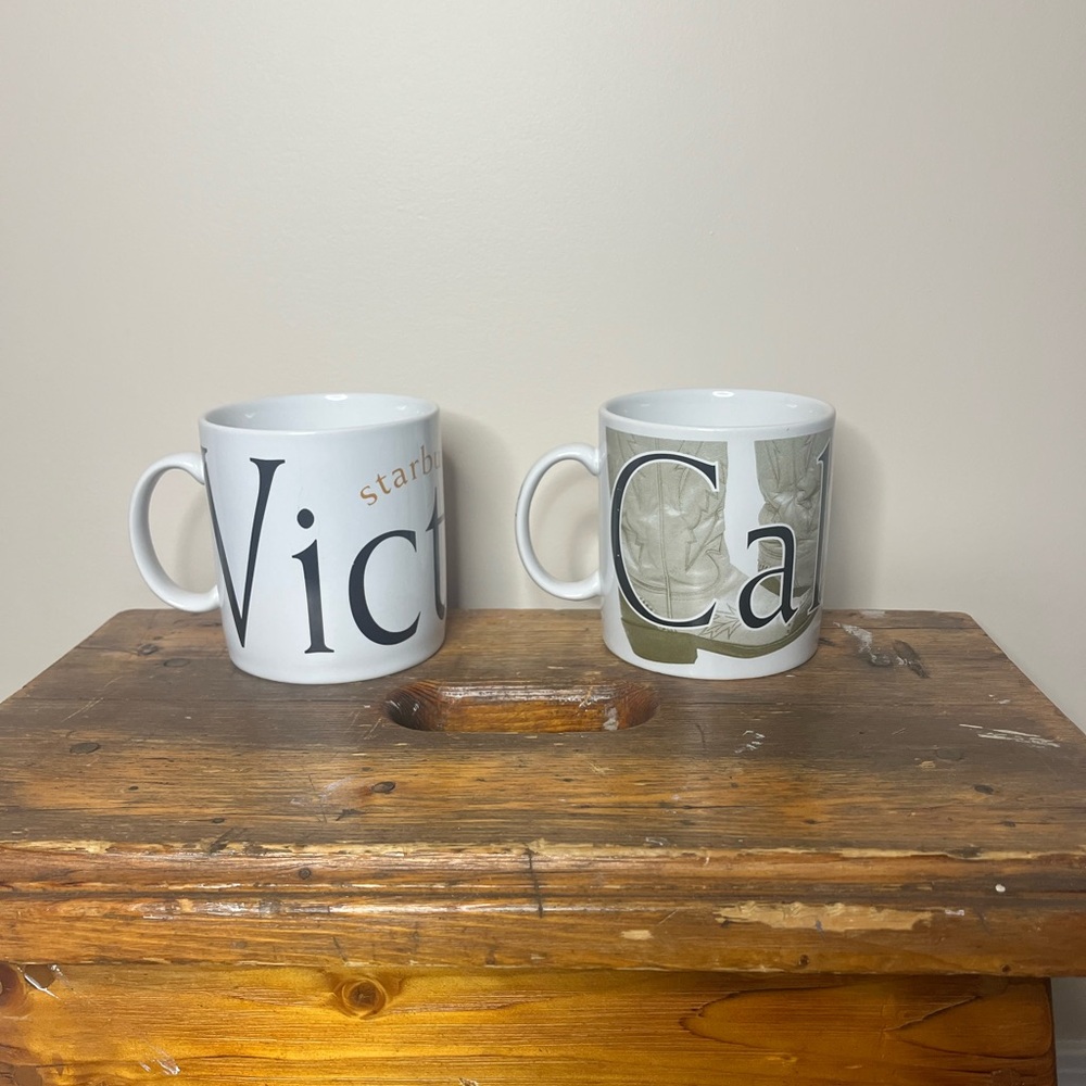 Starbucks 1994 Calgary and Victoria Ceramic Mugs Set